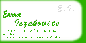 emma iszakovits business card